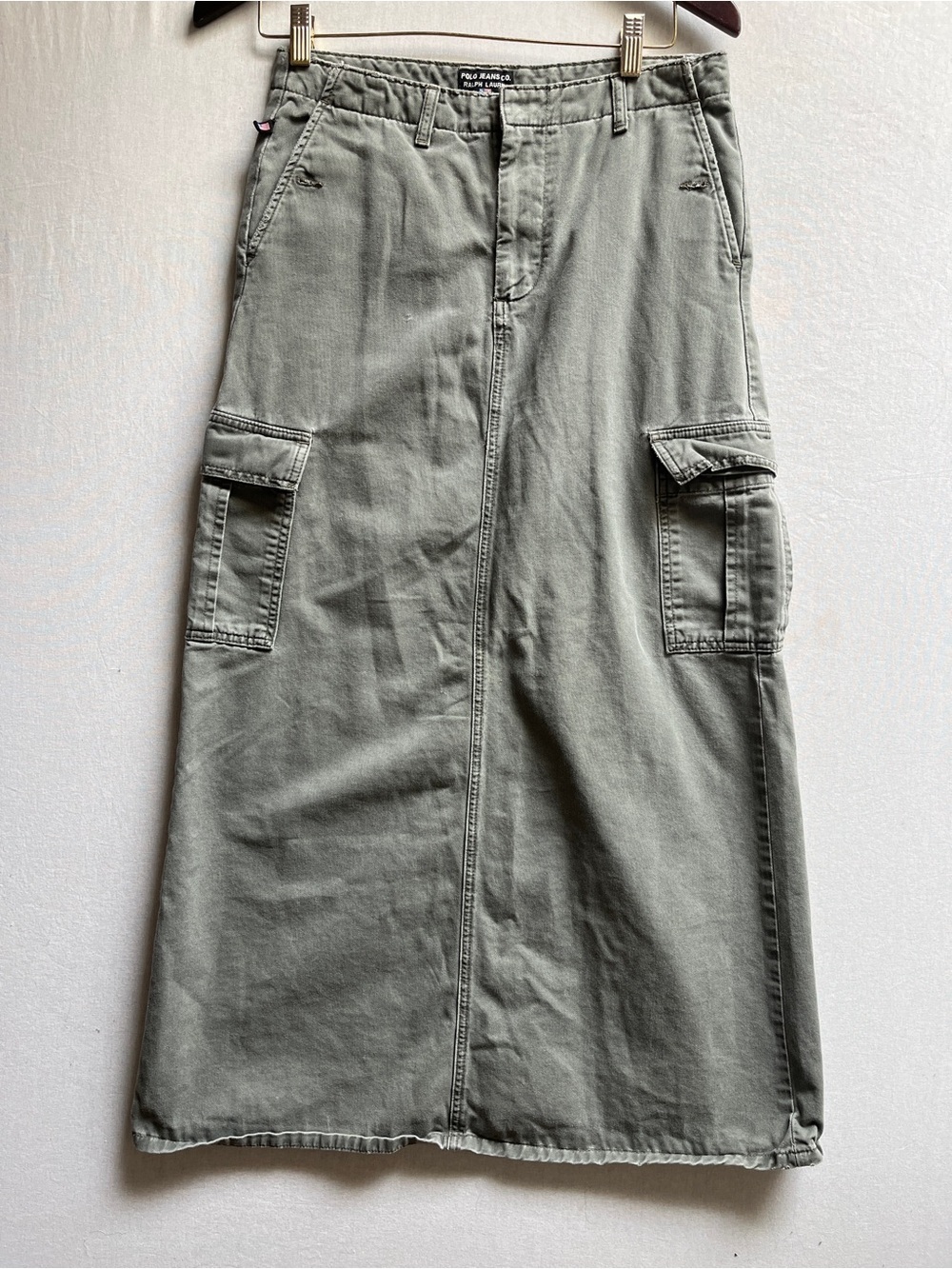 Polo Jeans Co Ralph Lauren Button Fly Cargo Maxi Skirt Size 4